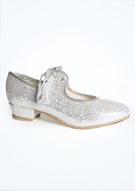 Scarpa da tip tap con ologramma glitterato Alegra – Argento