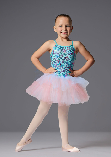 Costume Glitter Pop Jolista Blu Front 2 [Blu]