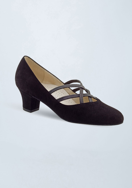 Scarpa da ballo Werner Kern Ruby Suede - 4,4 cm Nero Front [Nero]