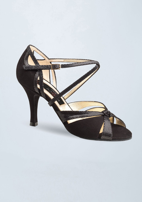 Scarpa da ballo Werner Kern Sienna in camoscio - 2,75" Nero Front [Nero]