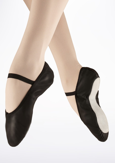 Zapatillas de Ballet de Piel So Danca Negro [Negro]