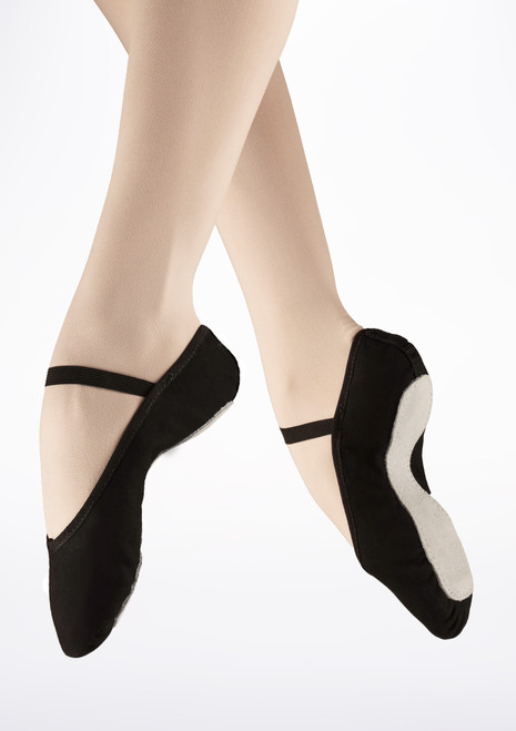 Zapatillas de Ballet con Suela Entera Lona So Danca - Negro Negro [Negro]