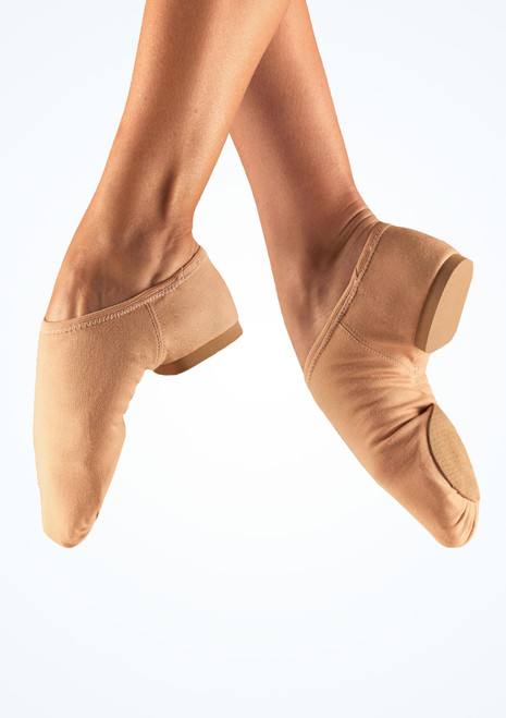 Chaussons de jazz en toile So Danca - bi-semelle - fauve Fauve [Fauve]