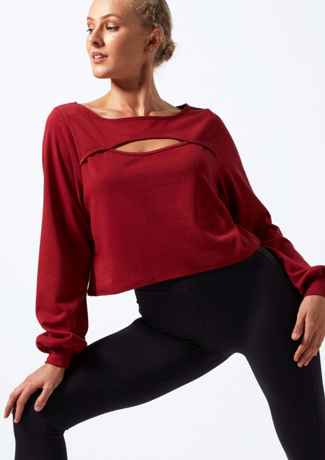 Sudadera Danza con Aperturas Dare Move Dance Rojo Delante [Rojo]