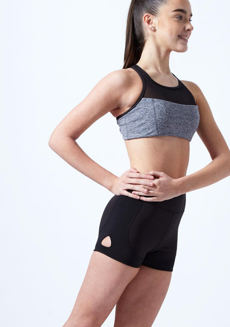 Sujetador Deportivo Niña con Cuello Alto Capezio Gris Delante [Gris]