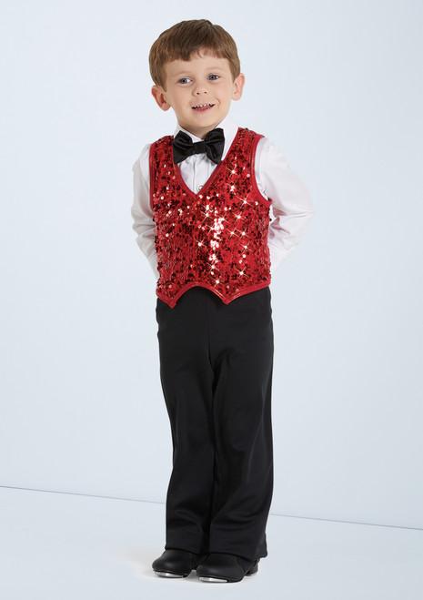 Weissman Boys Ultra Sparkle Vest Rojo Delante [Rojo]