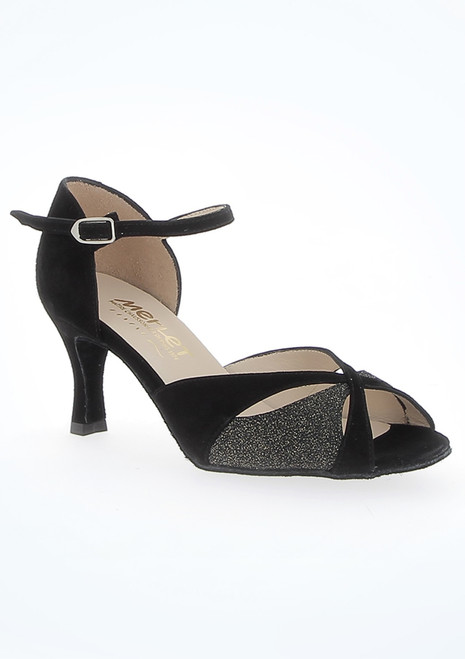 Zapatos de baile latino y de salón Saphir Merlet con tacón de 6,3 cm Negro Delante [Negro]