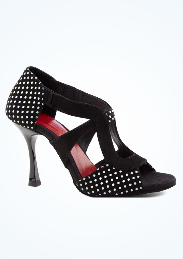 Zapatos de baile Mara Port Dance 7,1 cm Negro-Blanco Parte inferior [Negro]