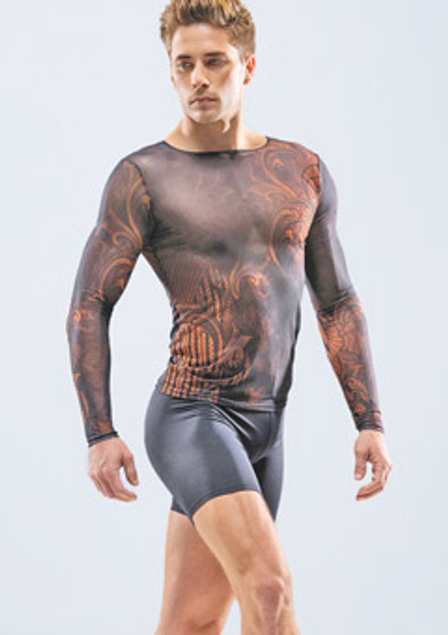 Top a maniche lunghe per uomo Luca Ballet Rosa Negro Delante [Negro]