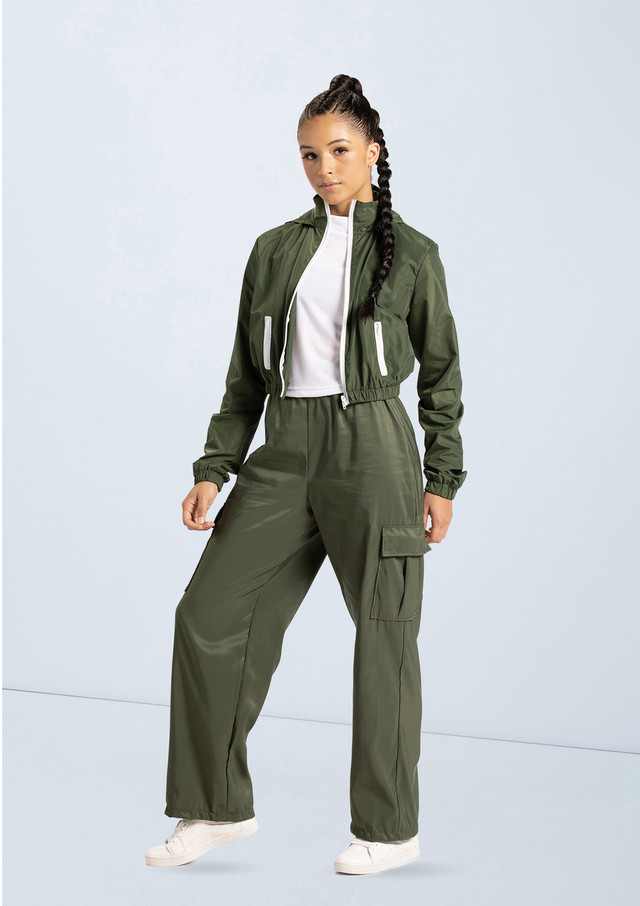 Weissman Wide Leg Cargo Pants Olive Front [Verde]