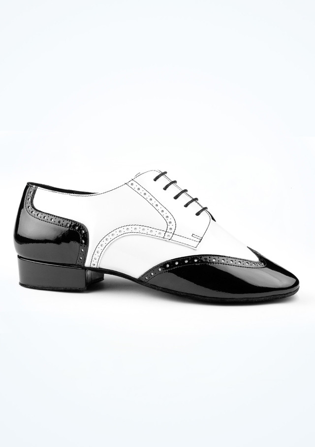 Scarpe da ballo per uomo bianche e nere 042 Tango PortDance Nero-Bianco Side [Nero]