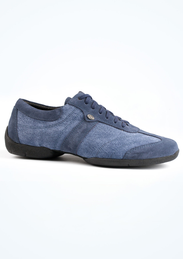 Scarpe da ballo stile sneaker per uomo in denim blu Pietro Street PortDance