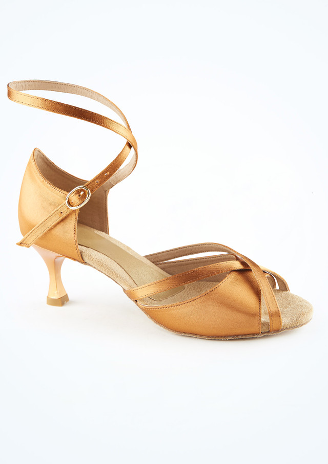 Scarpe da ballo da sala e latino americano marrone chiaro Lavinia Move Dance – 5 cm [Marrone]