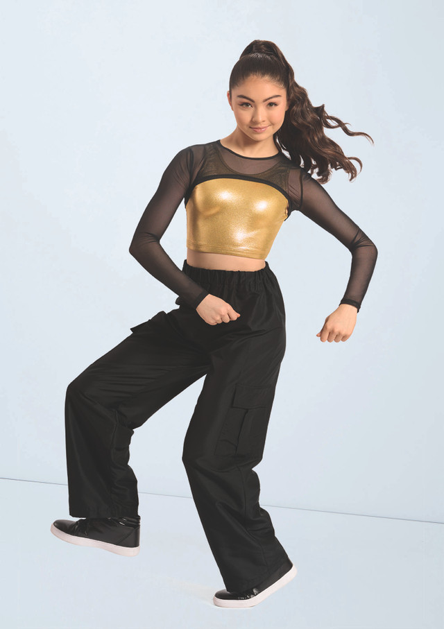Weissman Power Mesh Ultra-Crop Top Nero 656 [Nero]
