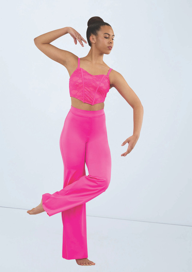 Weissman Lace Corset Crop Top Rosso Ciliegia 6384 [Rosa]