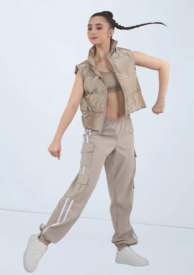 Weissman Double Stripe Parachute Pants Latte 5879 [Marrone]