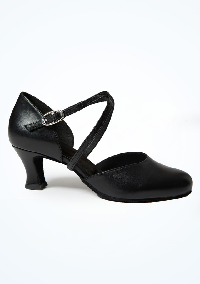 Scarpa da ballo in pelle Adela Move Dance- 4,5 cm Nero Side [Nero]