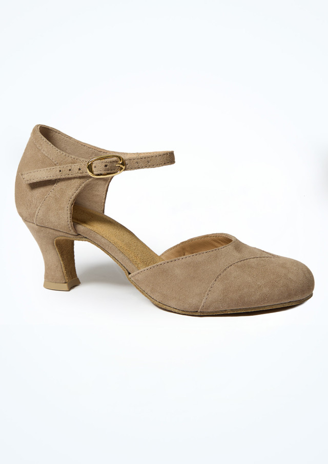 Scarpa da ballo in pelle scamosciata Sierra Move Dance – 4,5 cm Beige Side [Marrone]