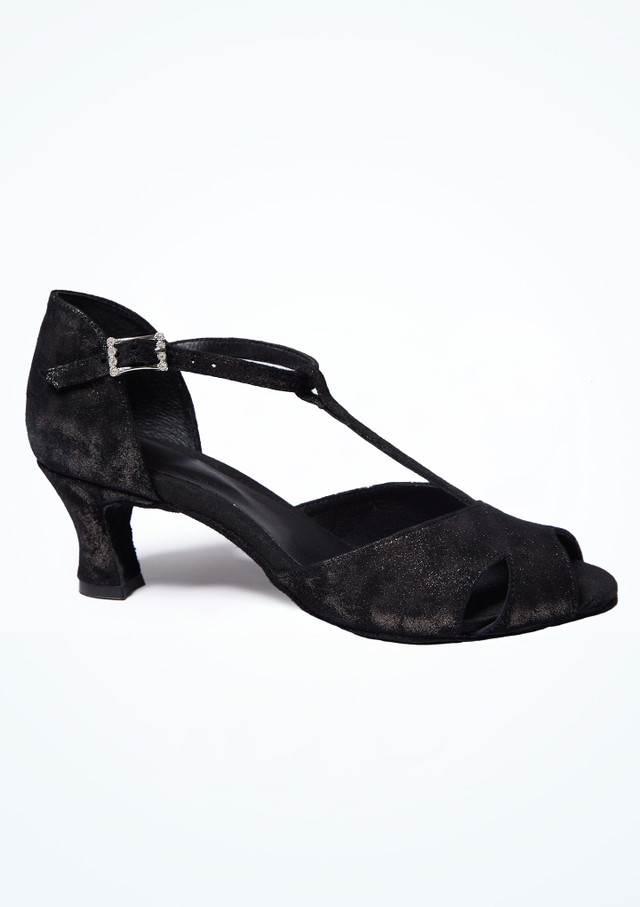 Scarpa da ballo con fascia a T colore nero Teresa Move Dance – 4,5 cm Nero Side [Nero]
