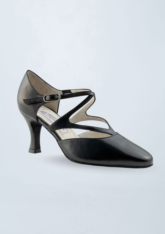 Scarpa da ballo in pelle Fabiola di Werner Kern - 6,5 cm Nero Front [Nero]