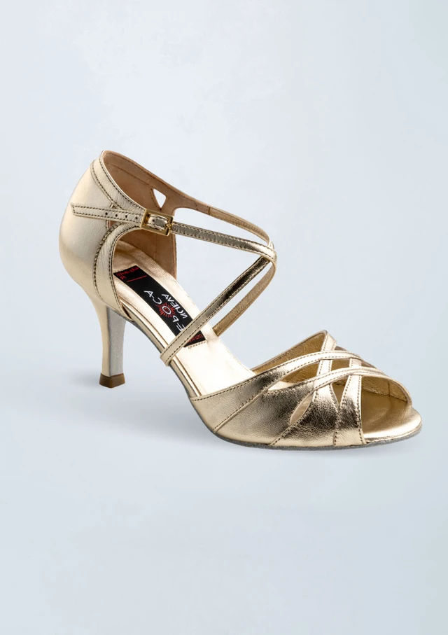 Scarpa da ballo in pelle Cleo di Werner Kern - 2,75" Oro Front [Oro]
