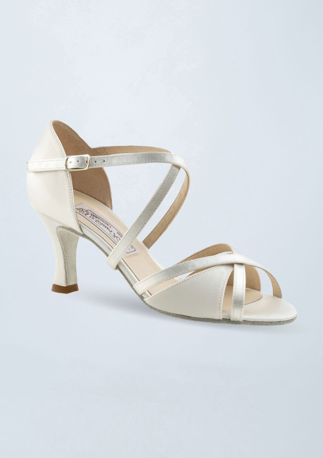 Scarpa da ballo in pelle Werner Kern July - 6,5 cm Bianco Front [Bianco]