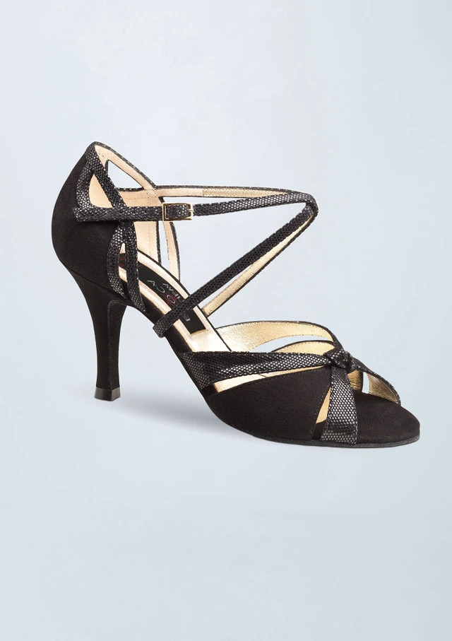 Scarpa da ballo Werner Kern Sienna in camoscio - 2,75" Nero Front [Nero]