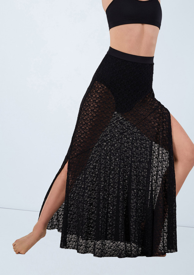 Weissman Lace Maxi Skirt Nero [Nero]