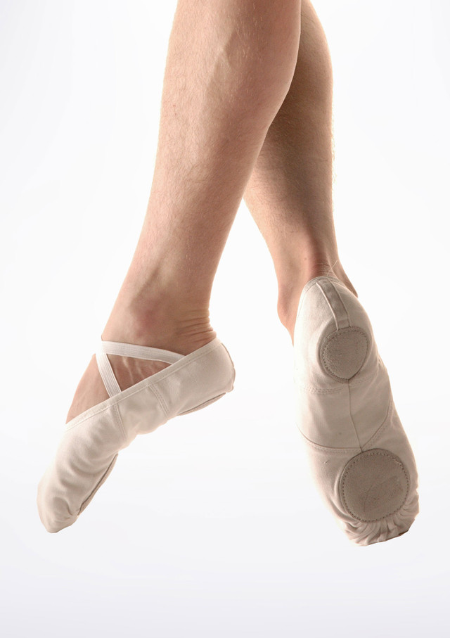 Zapatillas de Ballet Hombre con Suela Partida So Danca - Blanco Blanco [Blanco]