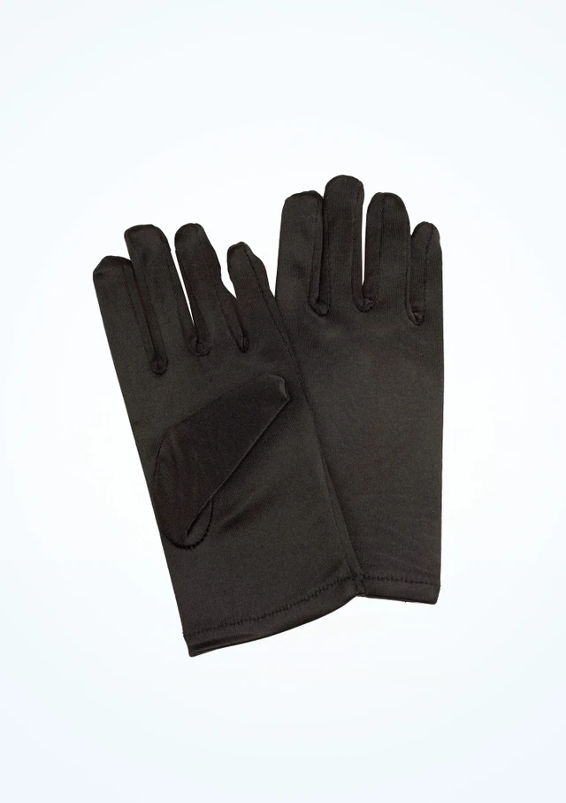 Guantes infantiles de raso Negro Principal [Negro]