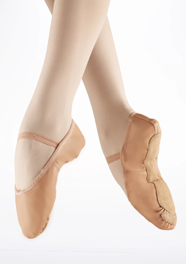 Mezze Punte Danza con Suola Intera Alegra Balletto Rosa Front [Rosa]