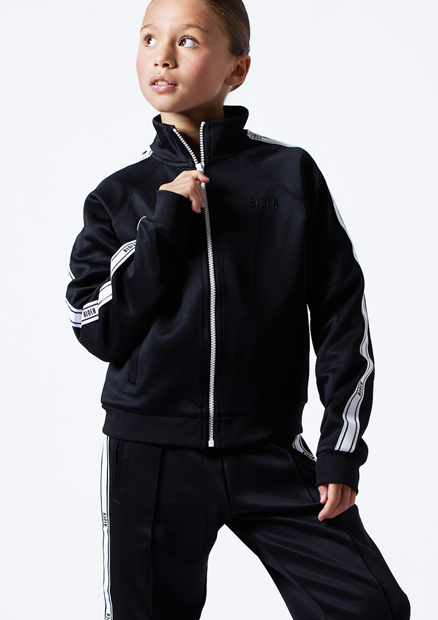 Childrens Bloch Logo Track Jacket Nero Front [Nero]