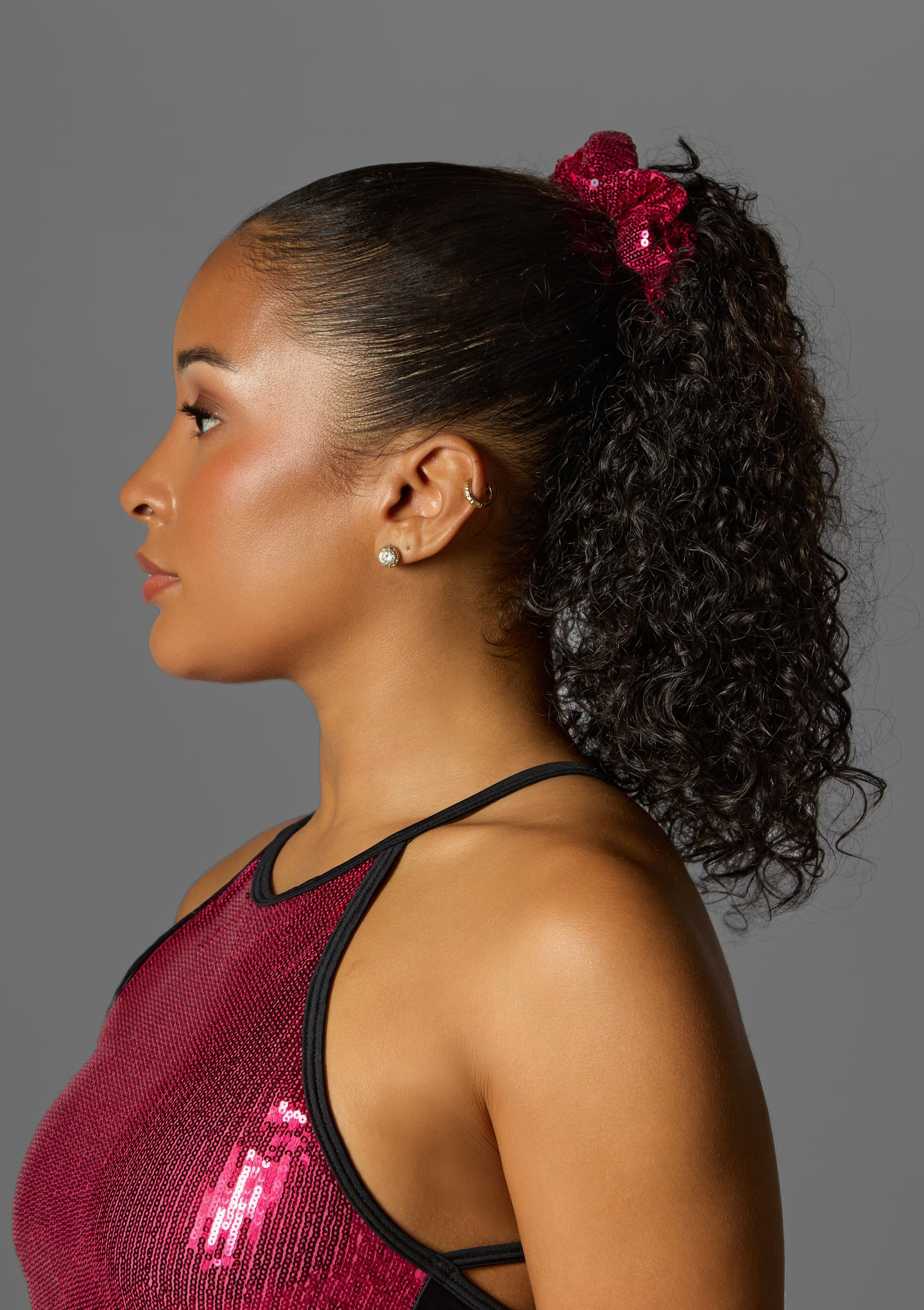 Scrunchie con paillettes Glint Jolista Rosso Ciliegia 99 [Rosa]