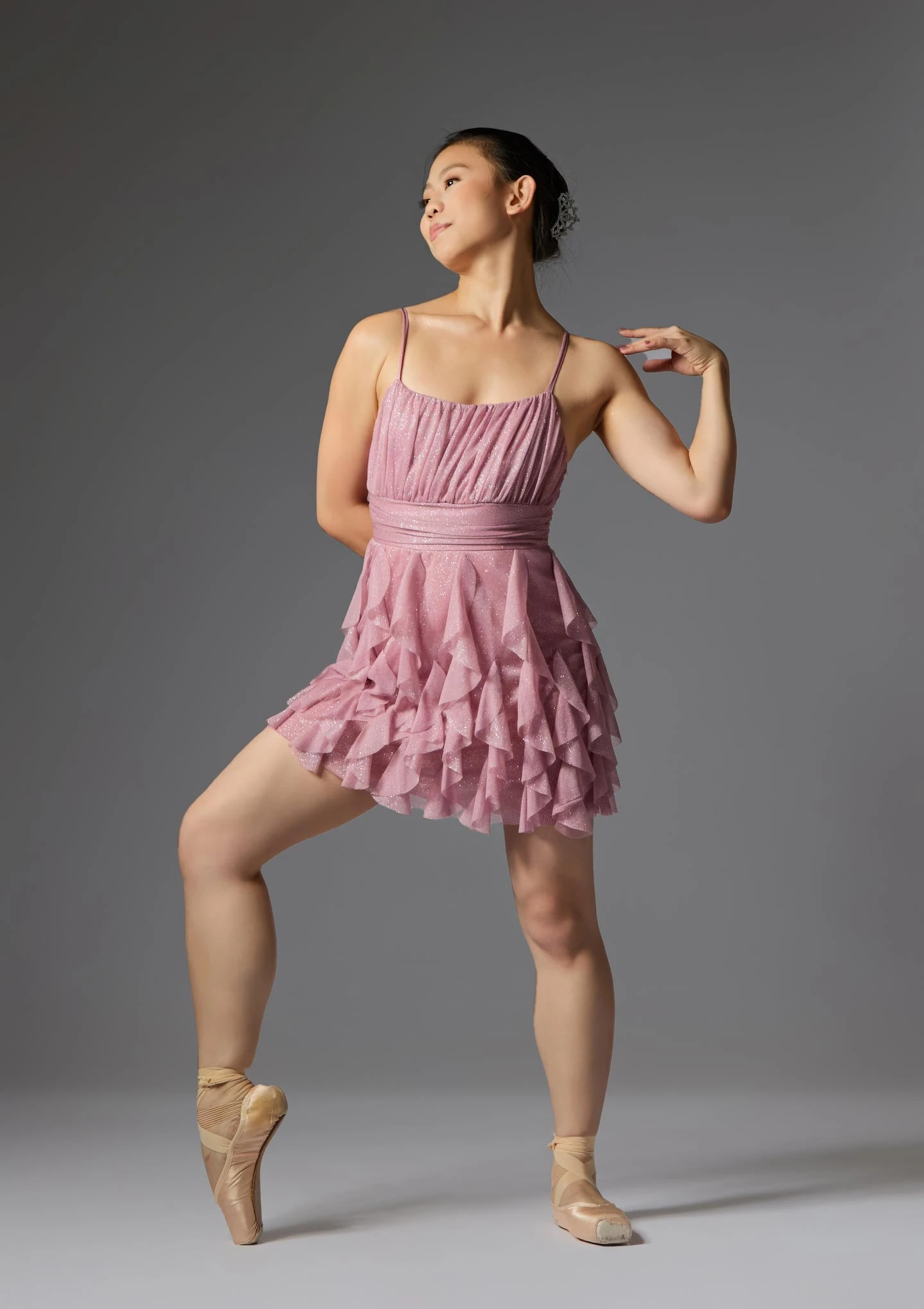 Jolista Twilight Bloom Ruffle Ballet Dress Incarnato prugna 56 [Rosa]