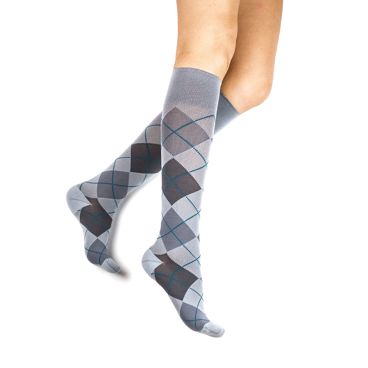 Rejuva Argyle Compression Knee High 15-20mmHg - Compression Health