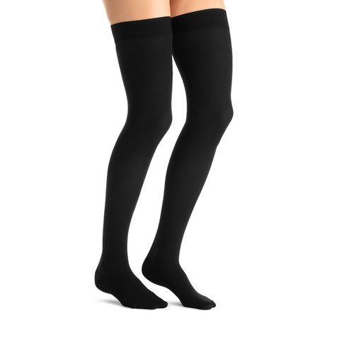 Juzo Soft Silver Thigh High Open Toe w/Silicone, 30-40 mmHg, (2062AGSB) —  Compression Care Center