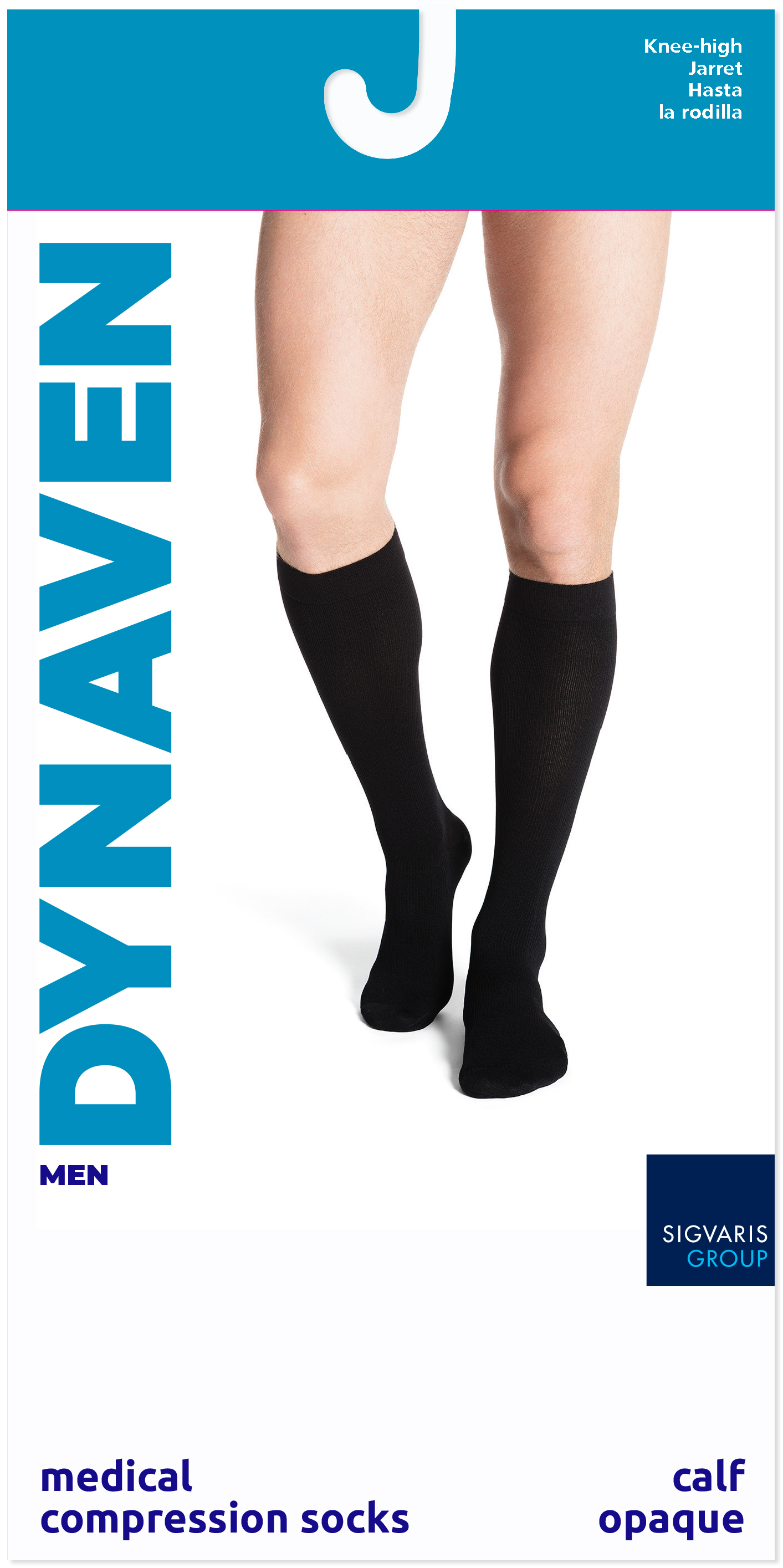 SIGVARIS DYNAVEN Compression Stocking Below Knee, Size: Medium at
