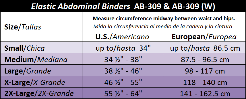 GABRIALLA Style AB-309 Standard Elastic Abdominal Binder (9” wide, 3  Panels) - ITA-MED Co.