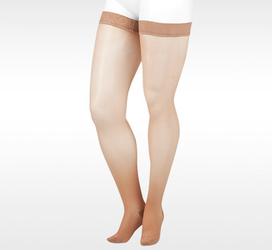Juzo Naturally Sheer Thigh High w/ Silicone Top Band 15-20mmHg