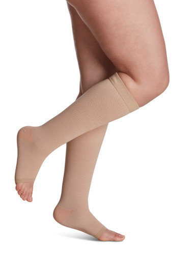 Sigvaris Natural Rubber Knee High, Open Toe 50-60mmHg