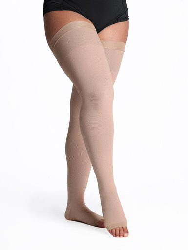 Sigvaris Natural Rubber Thigh High, Open Toe 50-60mmHg