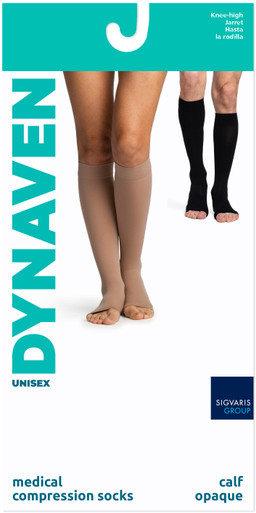 Sigvaris Dynaven Knee High, Open Toe 30-40mmHg
