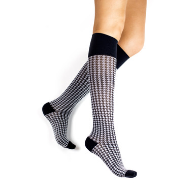 Rejuva Houndstooth Compression Knee High 15-20mmHg