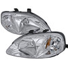 1999-2000 Honda Civic Factory Style Headlights - Chrome/Clear Lens