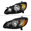 2003-2008 Toyota Corolla Factory Style Headlights (Matte Black Housing/Clear Lens)