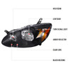 2003-2008 Toyota Corolla Factory Style Headlights (Matte Black Housing/Clear Lens)