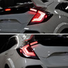 2017-2021 Honda Civic Hatchback Sequential Turn Signal LED Tail Lights (Matte Black Housing/Clear Lens)