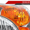 2002-2004 Honda CR-V Factory Style Headlights with Amber Reflector (Chrome Housing/Clear Lens)