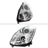 2005-2006 Infiniti G35 Sedan Halo Projector Headlights w/ SMD LED Light Strip (Chrome Housing/Clear Lens)