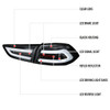 2008-2017 Mitsubishi Lancer / 2008-2015 Lancer EVO X Sedan LED Tail Lights (Matte Black Housing/Clear Lens)